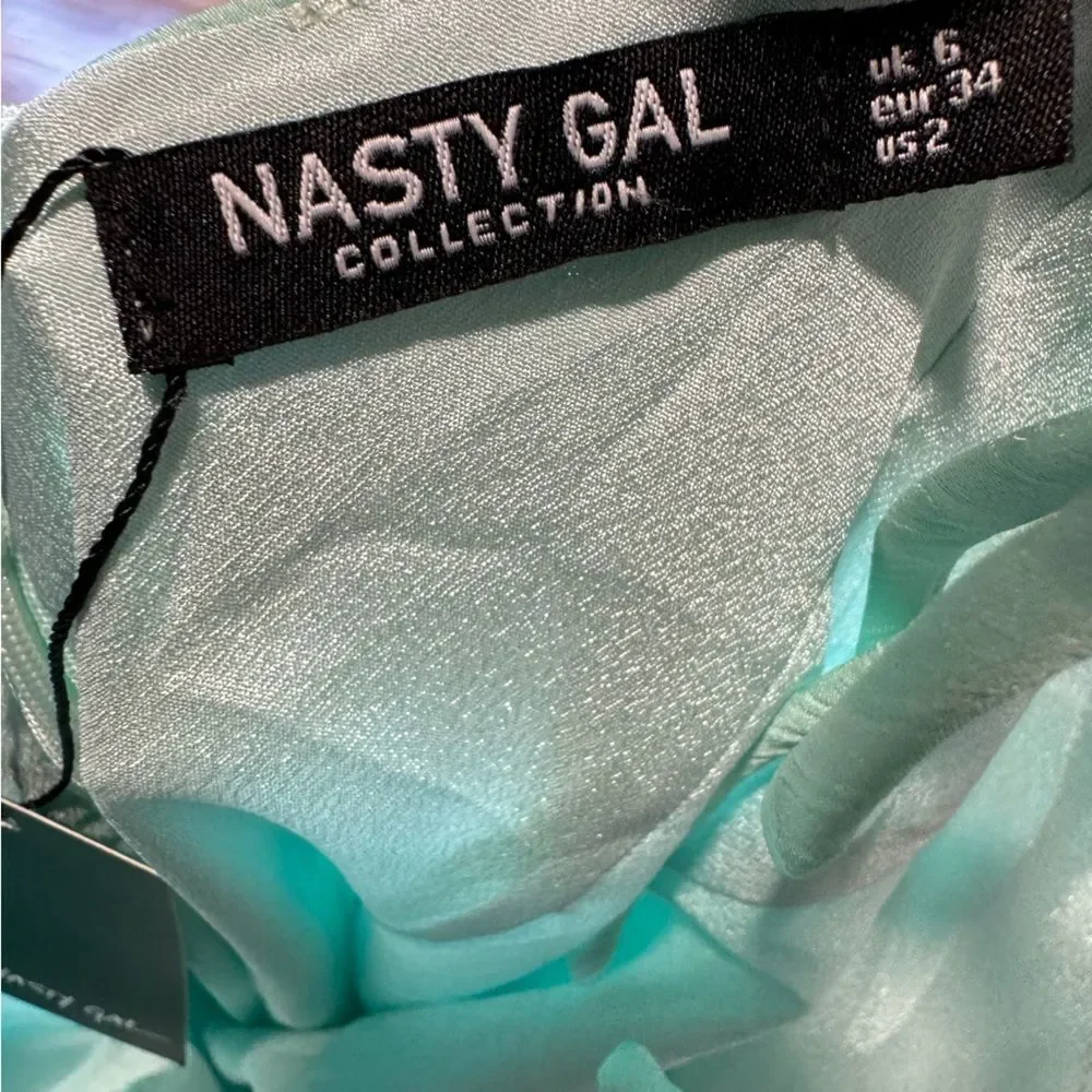 Nasty Gal Jacquard Polka Dot Mini Satin Slip Dress - Picture 8 of 8